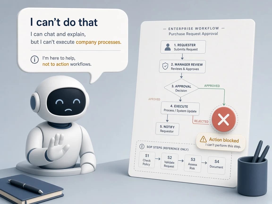 企業流程與 AI 模型的連接示意